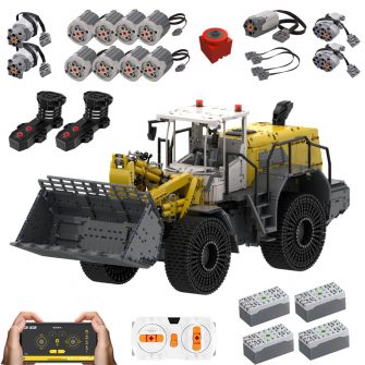 MOC-49777 Pneumatic Bulldozer Huge Wheel RC Loader