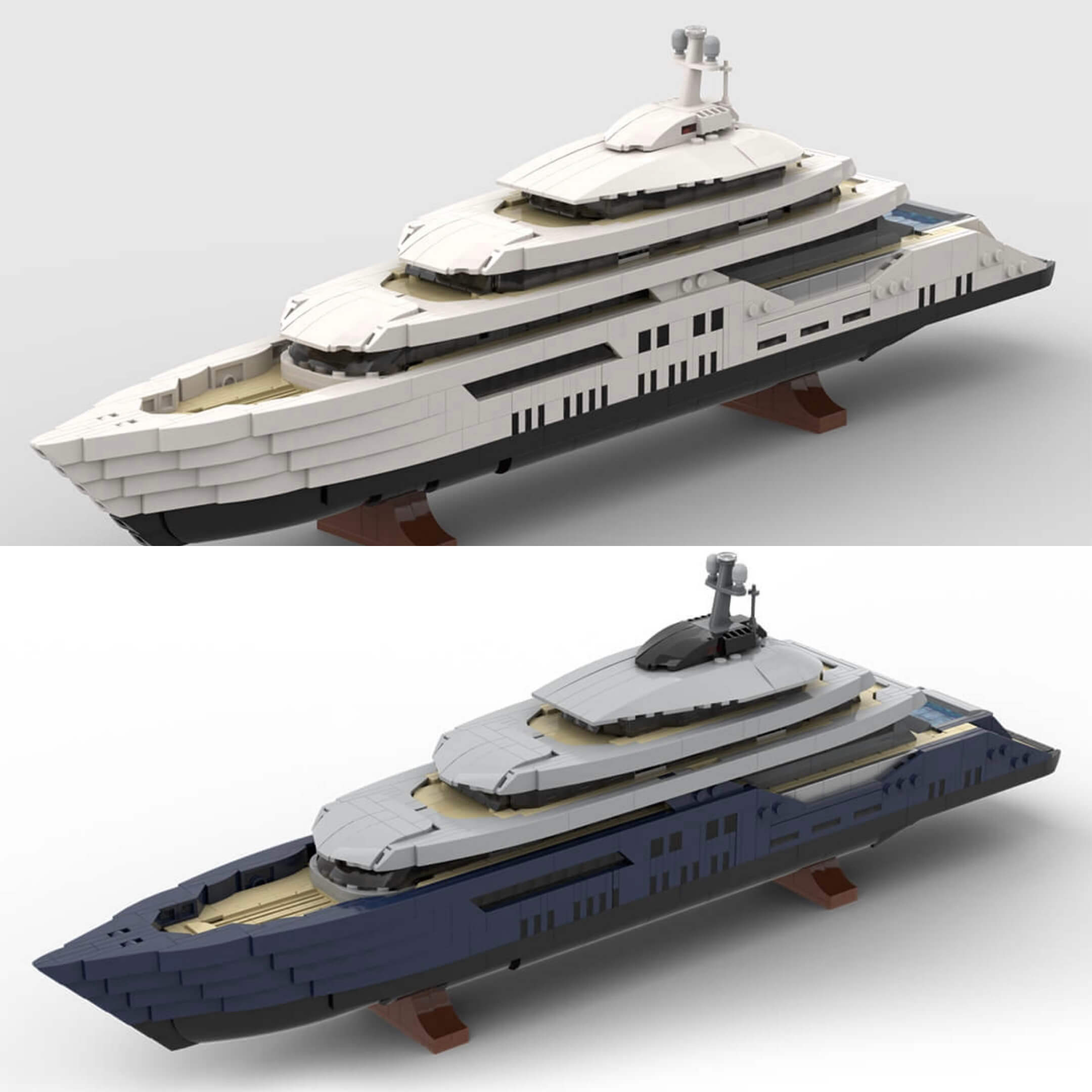 1/200 Scale Mini Luxury Yacht DIY Assembly Set (1651PCS-1671PCS) by MrJBuilds