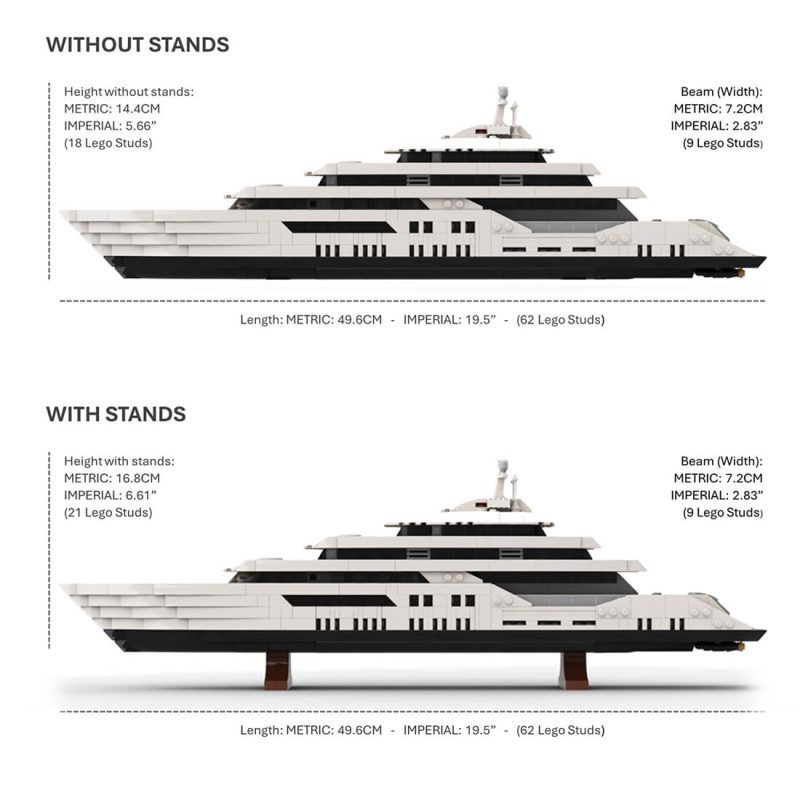 1/200 Scale Mini Luxury Yacht DIY Assembly Set (1651PCS-1671PCS) by MrJBuilds
