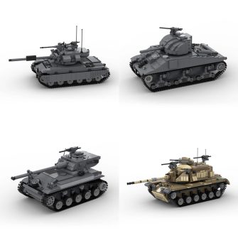 1/30 Scale Tank Military Building Blocks Set (828PCS-1611PCS) by etphhm
