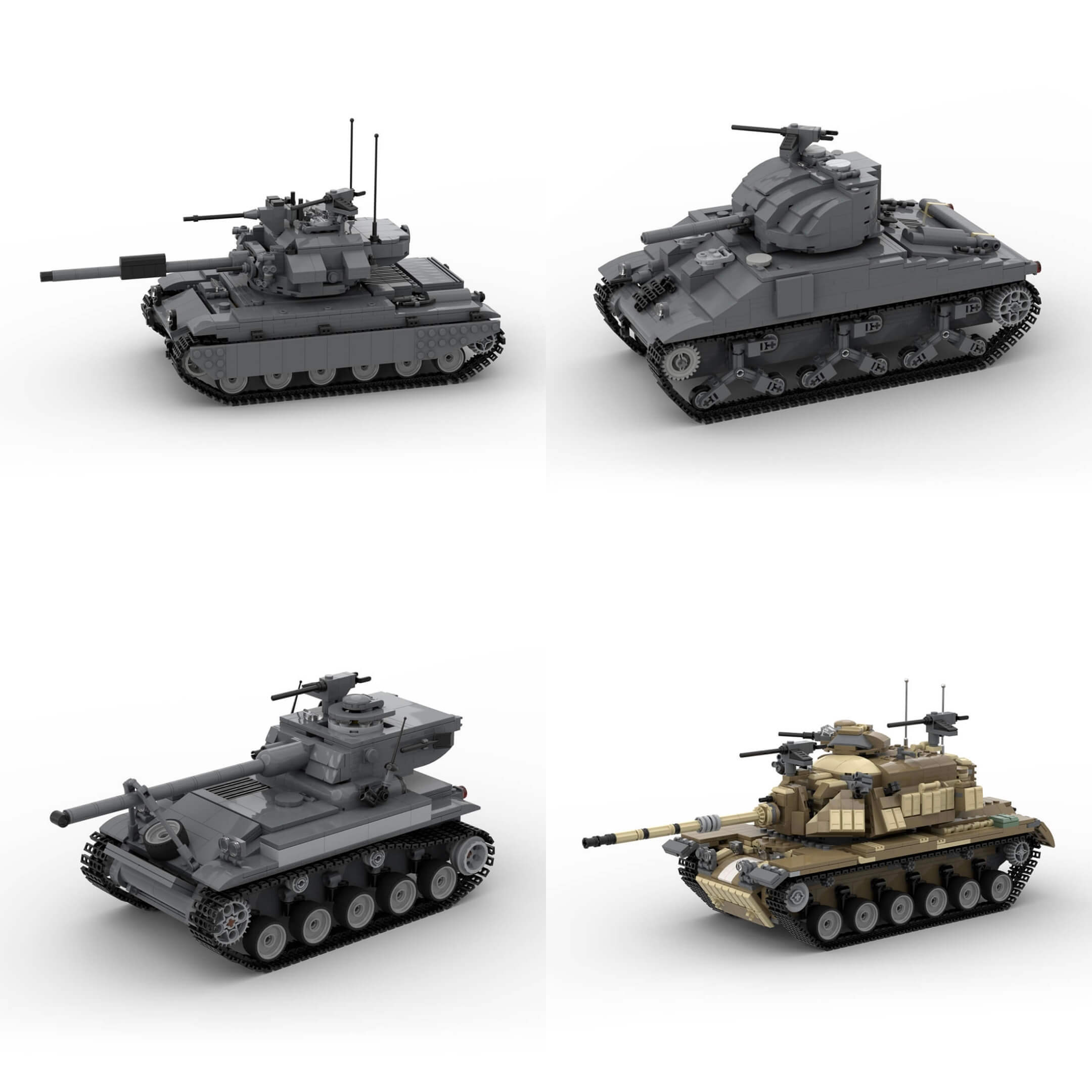 1/30 Scale Tank Military Building Blocks Set (828PCS-1611PCS) by etphhm