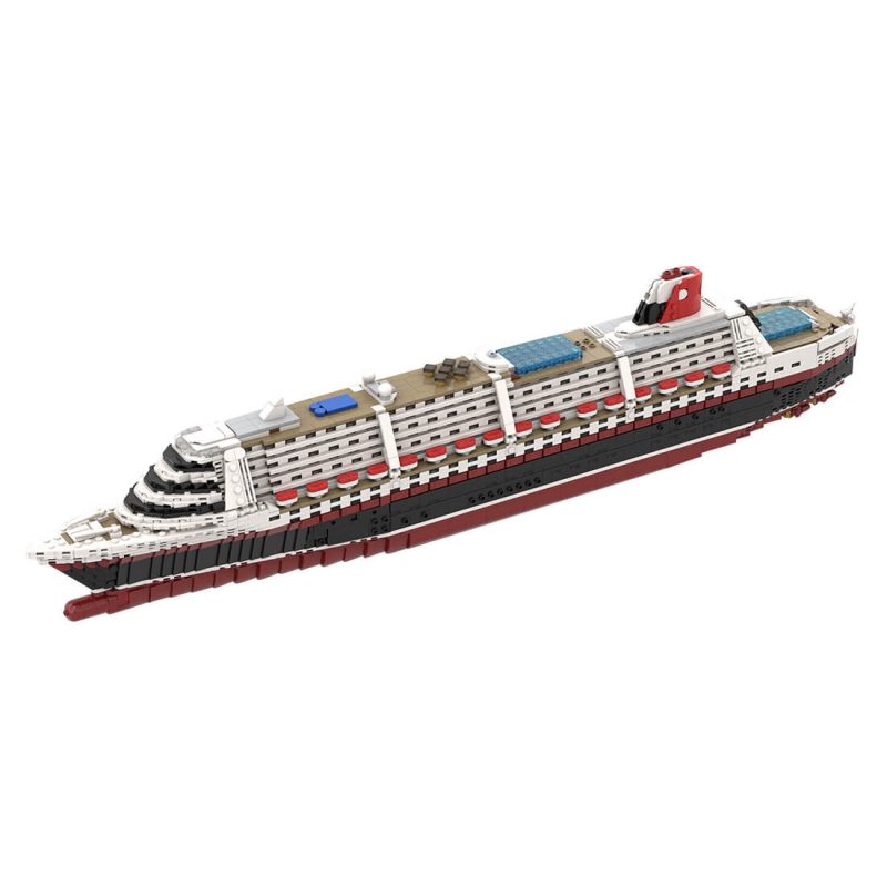 1/500 Scale The Poseidon Modern Cruise Ship Building Blocks Set (3794PCS/Dark Red Hull)
