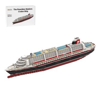 1400 The Poseidon Modern Cruise Ship Large Building Blocks (4380PCSDark Red Ship Hull) by bru_bri_mocs