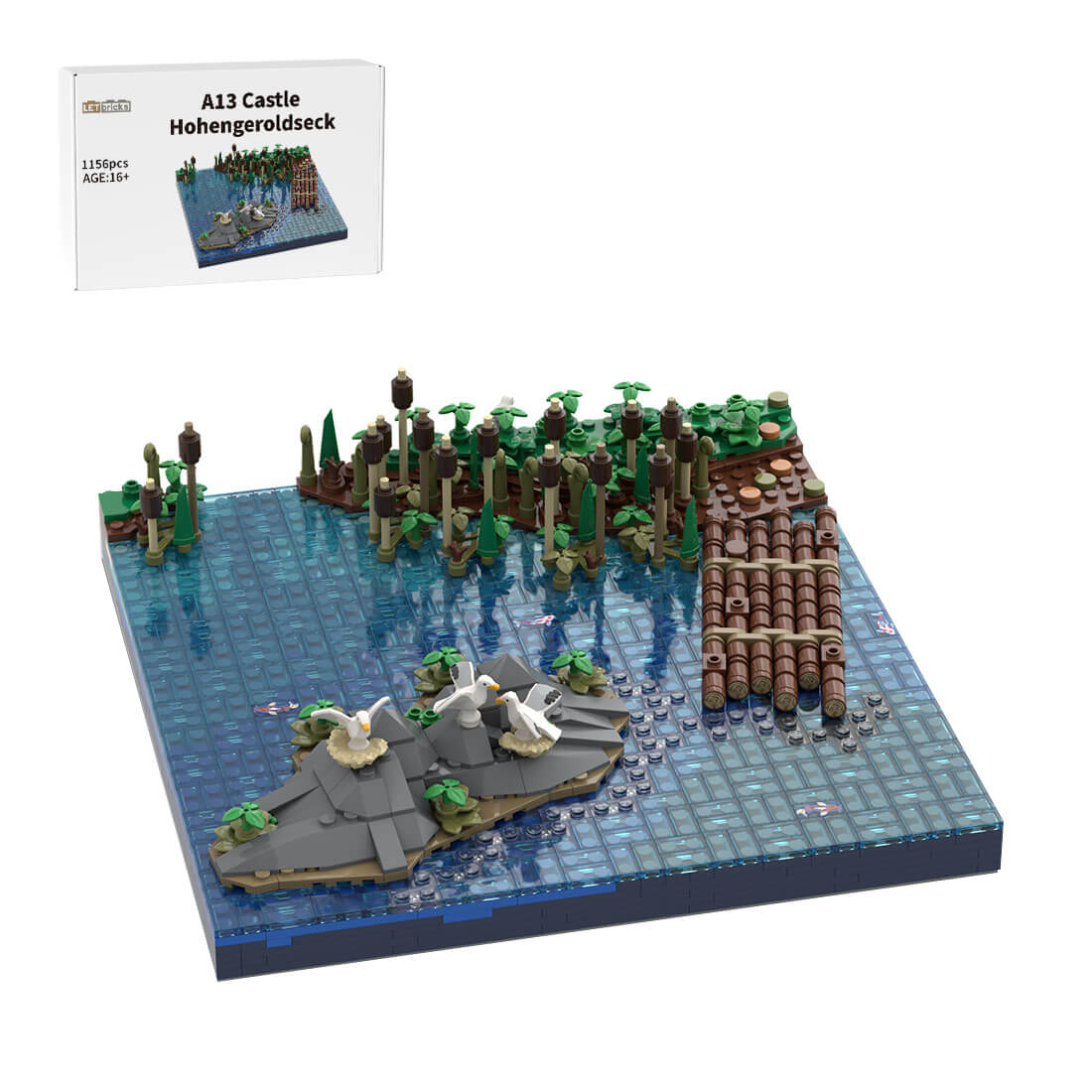 MOC-208011 A13 Castle Hohengeroldseck - Rivers, Rocks & Raft Building Blocks Set for MOC-207737 Castle Hohengeroldseck (1156PCS)
