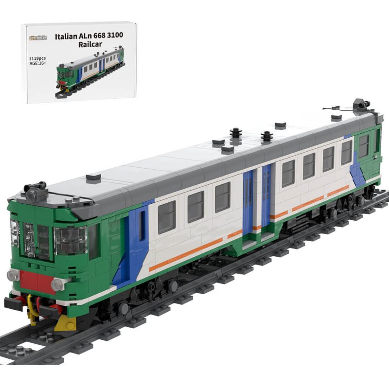 Italian ALn 668 3100 Railcar Building Blocks Set (1188PCS/Static Version)