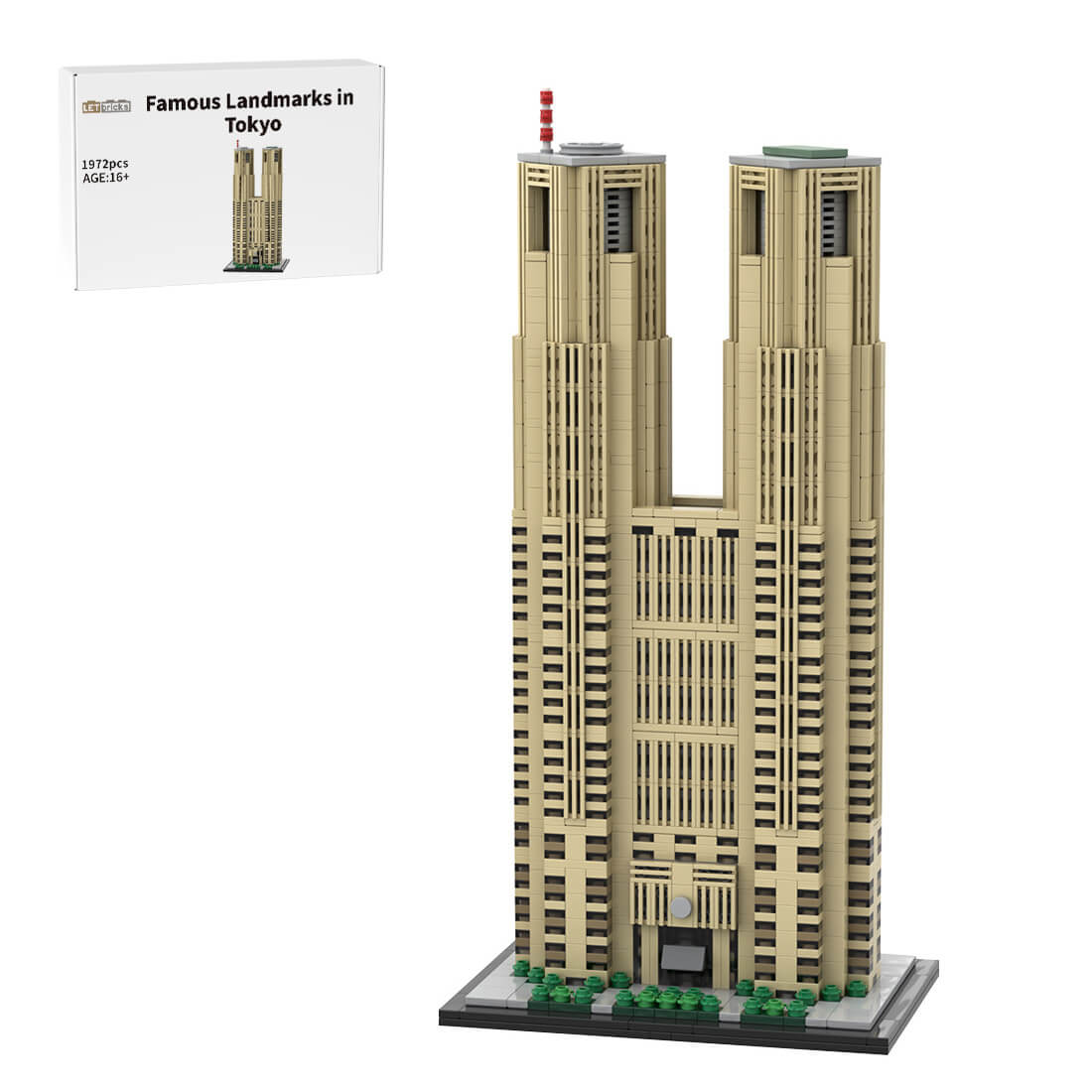 MOC-153517 1800 Scale Tokyo Metropolitan Government Building MOC Set (1972PCS)by SPBrix
