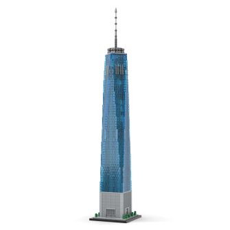 MOC-159549 1800 Scale Landmark Architecture 1 World Trade Center Street Building Blocks Set (3153PCS)by SPBrix