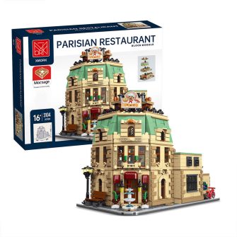 MOC-160521 Mocsage Restaurants in Paris with Lights Modular Small Particles Building Blocks Set (3104PCS)