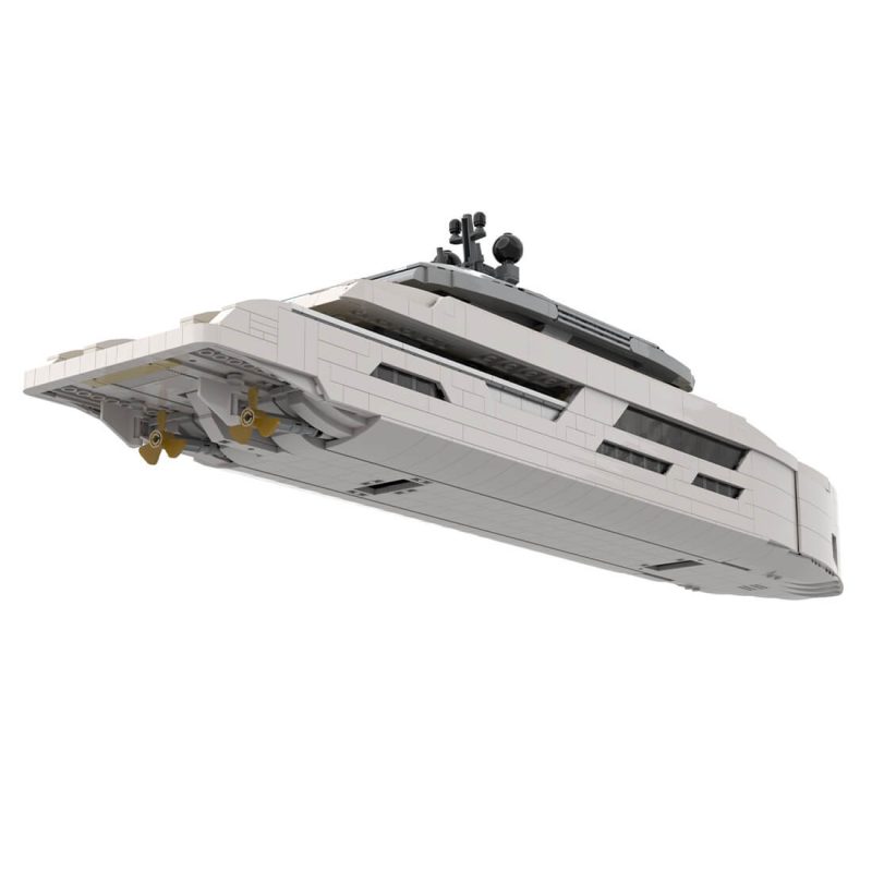 MOC-164898 1/80 Scale Yacht DIY Assembly Set (2977PCS/White)