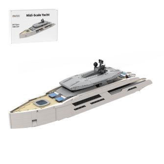 MOC-164898 1/80 Scale Yacht DIY Assembly Set (2977PCS/White)