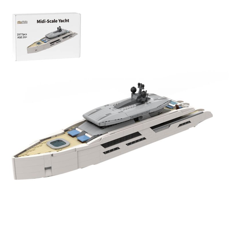 MOC-164898 1/80 Scale Yacht DIY Assembly Set (2977PCS/White)