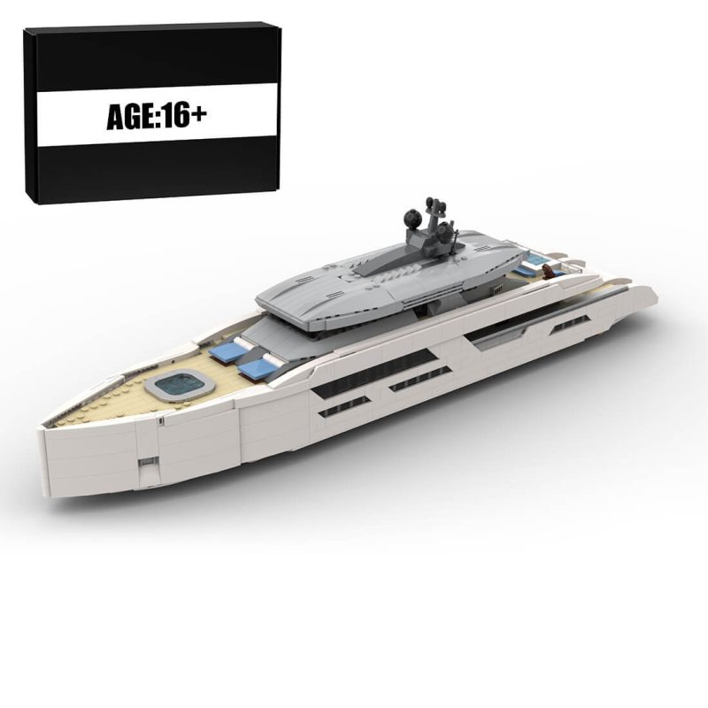 MOC-164898 1/80 Scale Yacht DIY Assembly Set (2977PCS/White)