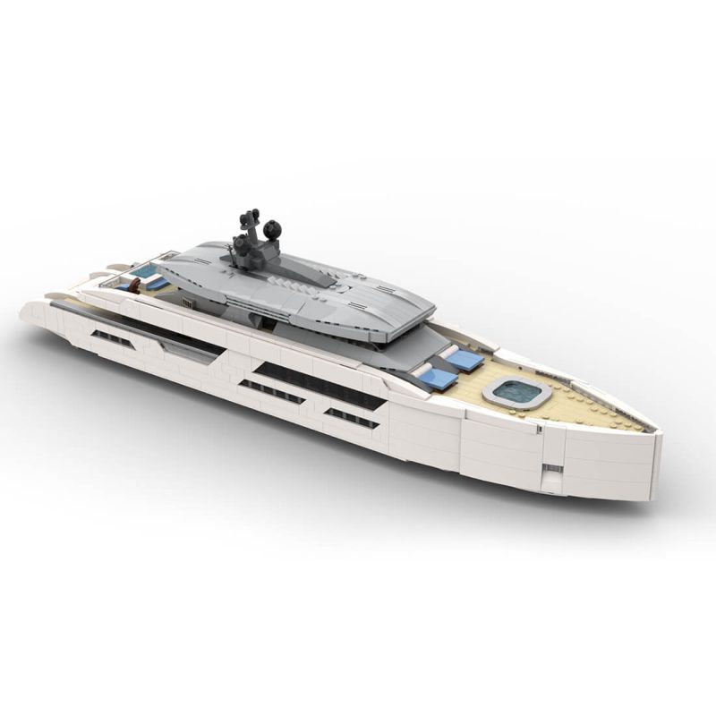 MOC-164898 1/80 Scale Yacht DIY Assembly Set (2977PCS/White)
