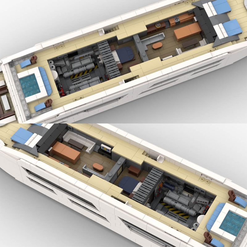MOC-164898 1/80 Scale Yacht DIY Assembly Set (2977PCS/White)