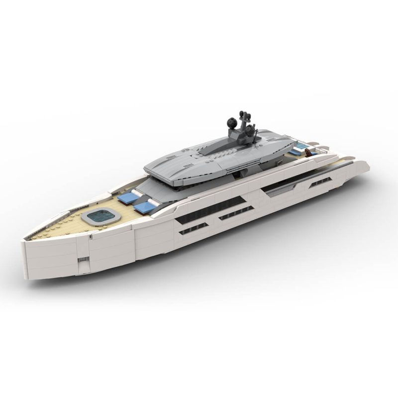 MOC-164898 1/80 Scale Yacht DIY Assembly Set (2977PCS/White)