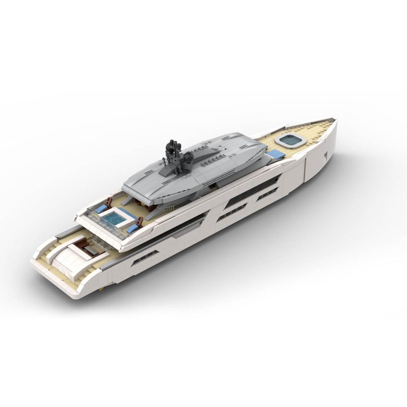 MOC-164898 1/80 Scale Yacht DIY Assembly Set (2977PCS/White)