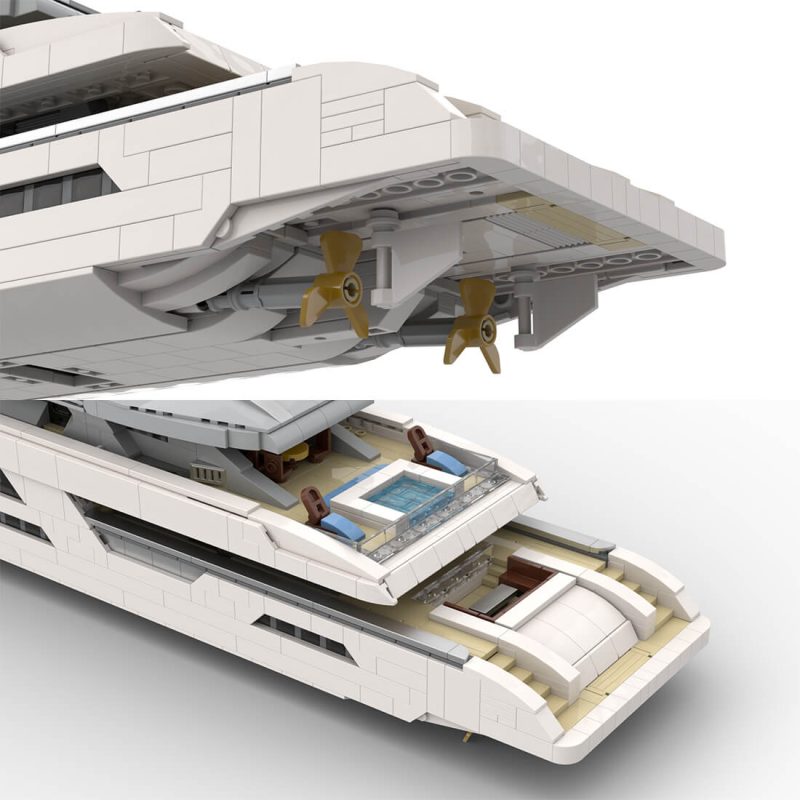 MOC-164898 1/80 Scale Yacht DIY Assembly Set (2977PCS/White)