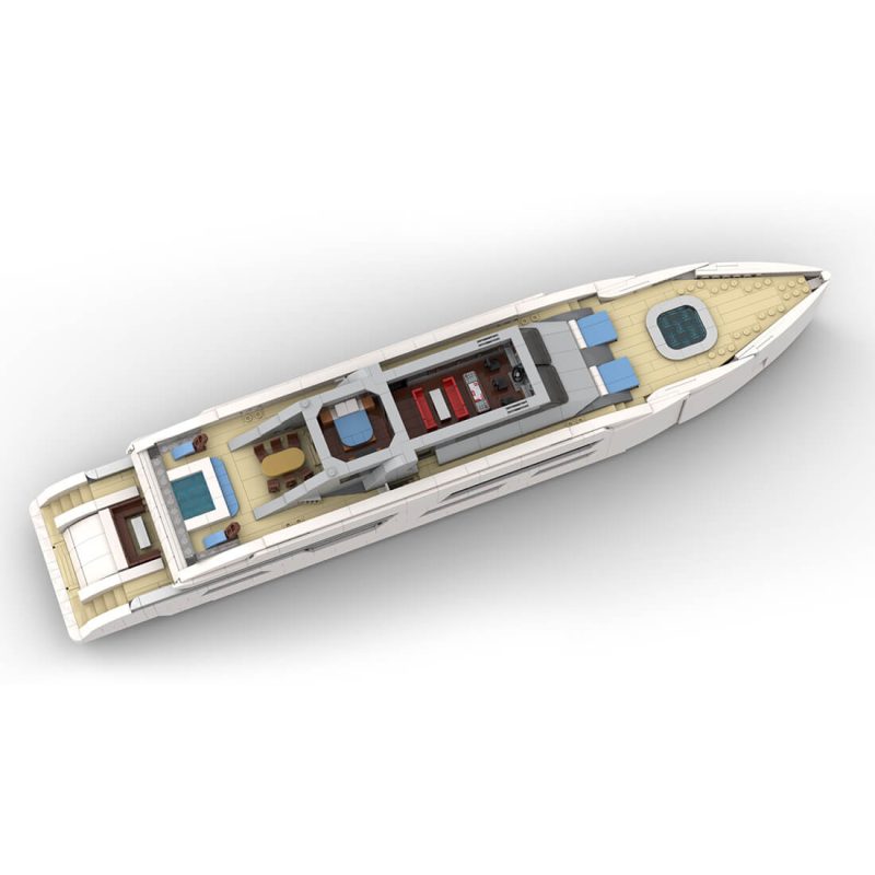 MOC-164898 1/80 Scale Yacht DIY Assembly Set (2977PCS/White)