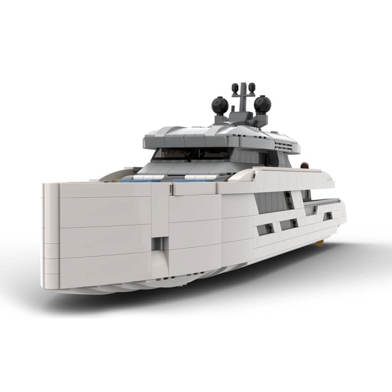 MOC-164898 1/80 Scale Yacht DIY Assembly Set (2977PCS/White)