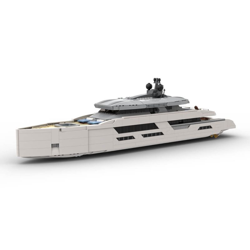 MOC-164898 1/80 Scale Yacht DIY Assembly Set (2977PCS/White)