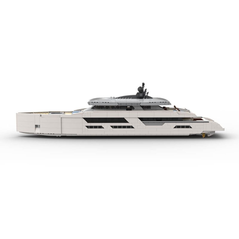MOC-164898 1/80 Scale Yacht DIY Assembly Set (2977PCS/White)