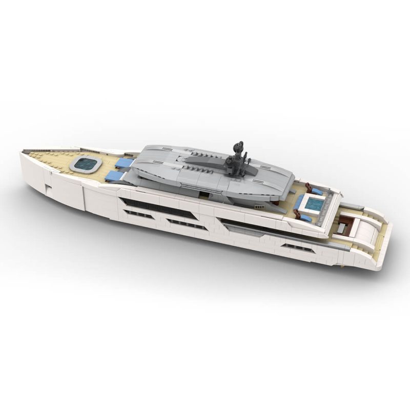 MOC-164898 1/80 Scale Yacht DIY Assembly Set (2977PCS/White)