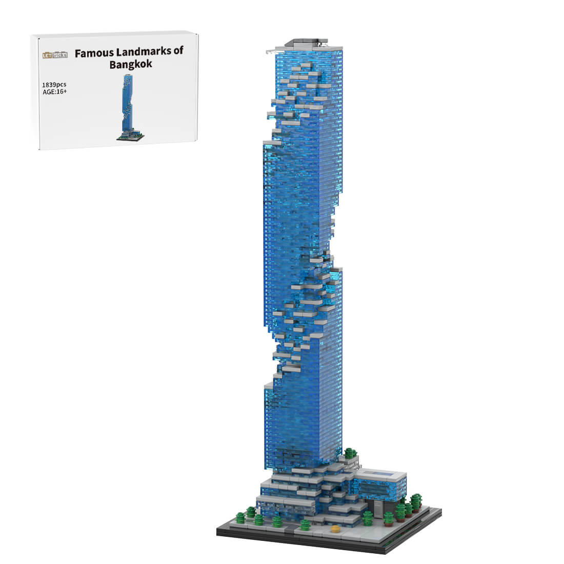 MOC- 174819 1800 Scale Famous Bangkok Landmark Building Blocks Set (1839PCS)by SPBrix 