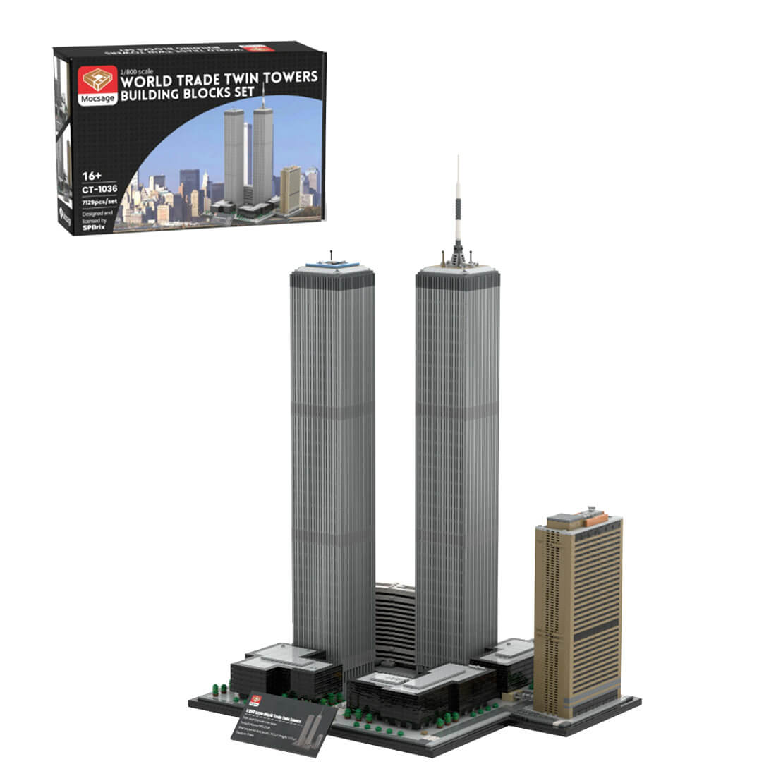 MOC-177998 World Trade Center Complex 1:800 Scale Building Blocks(7121PCS)by SPBrix