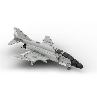 MOC-178143 1/35 Scale F-4 Phantom II AIR FORCE / NAVY Fighter-bomber Building Blocks Set (1396PCS/White&Black)