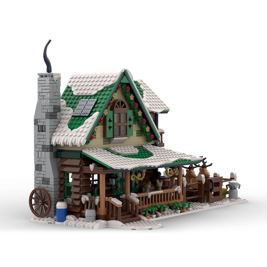 MOC-183213 Winter Village Reindeer Ranch Building Blocks Set (1973PCS)by BigBobsBricks