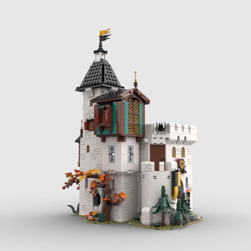 MOC-189672 Medieval White tower Assembly Toy Building Blocks Set (1213PCS)