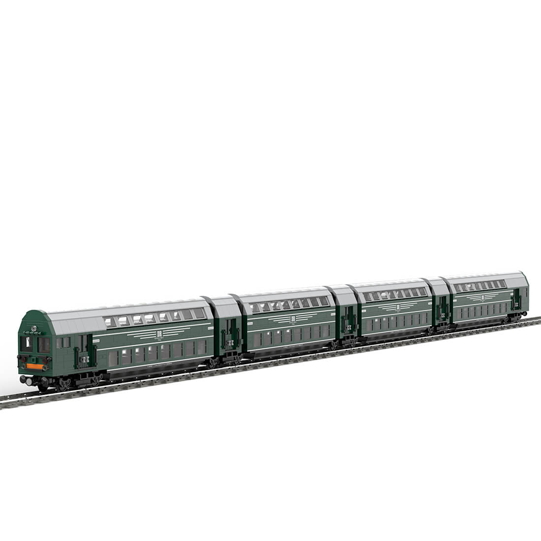 MOC-201479 Double Decker Train DGBge of the Deutsche Reichsbahn Building Blocks Set (4712PCS) by Langemat