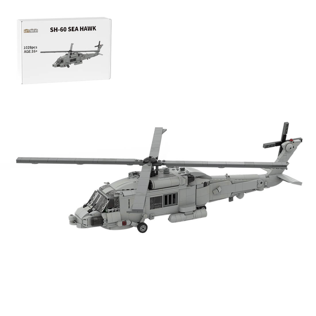 MOC-206841 135 Scale SH-60 SEA HAWK Helicopter Building Blocks Set (1028PCS)by DarthDesigner