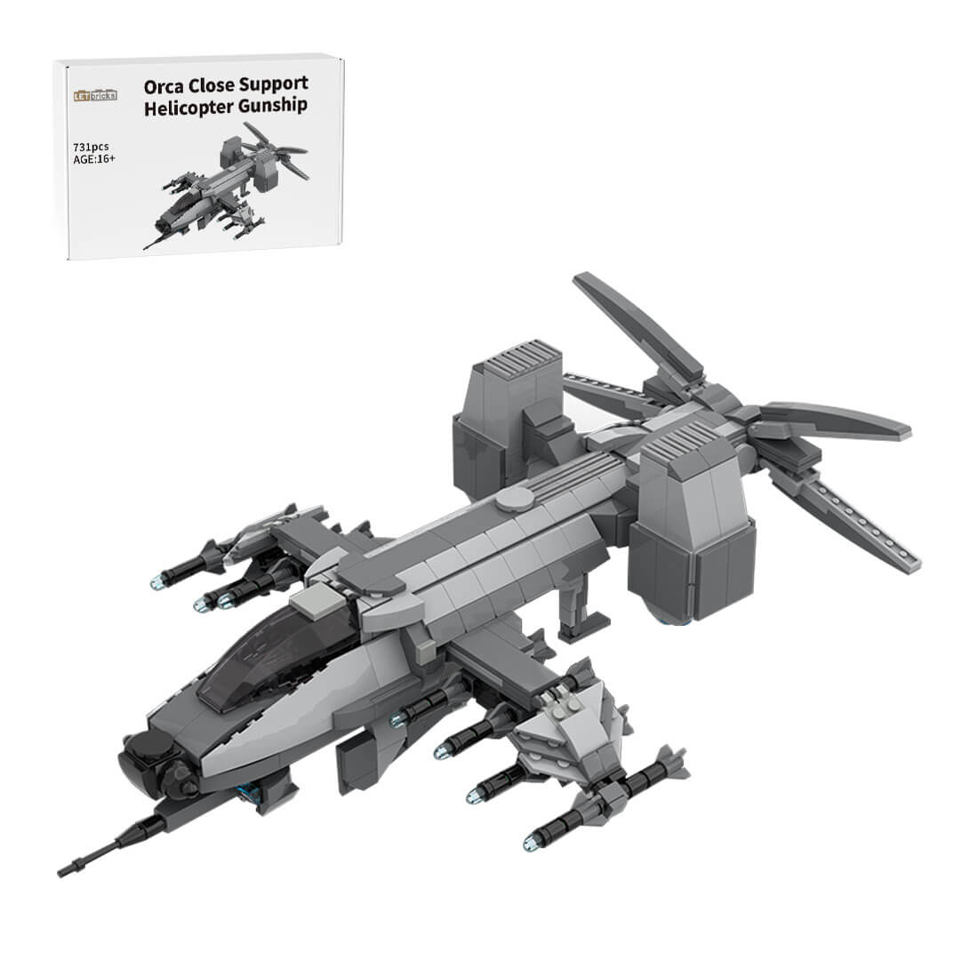 MOC-207766 Close Support Helicopter Gunship Building Blocks Set (731PCS)