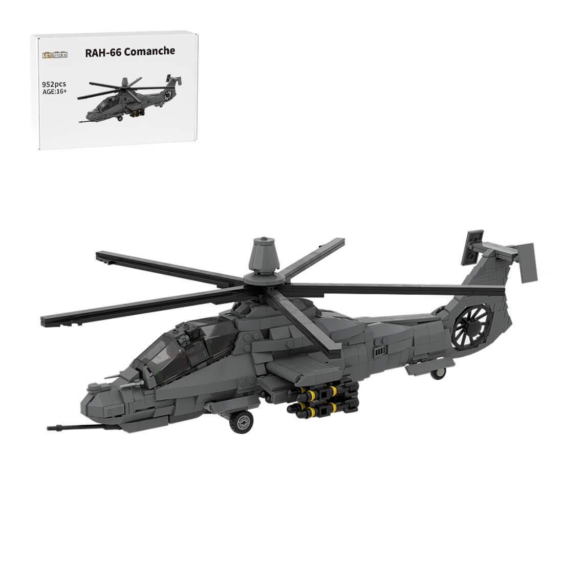 MOC-208482 135 Scale RAH-66 Comanche Stealth Helicopter Building Blocks Set (952PCS)by DarthDesigner