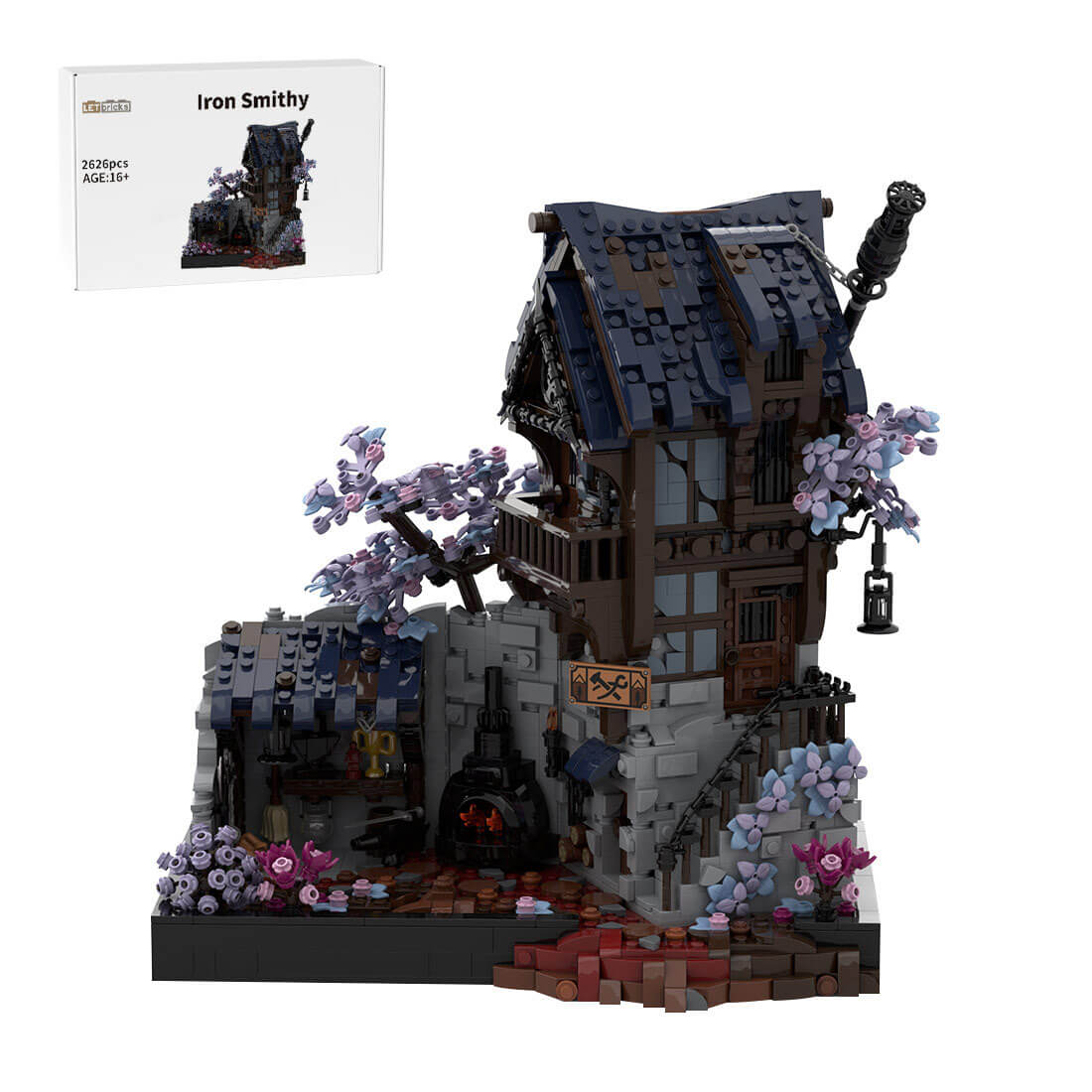 MOC-213181 Medieval MOC Iron Smithy Building Blocks Set (2626PCS)