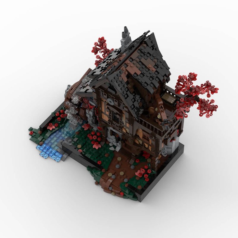 MOC-214249 Medieval MOC Waterwheel Mill Building Blocks Set (2717PCS)