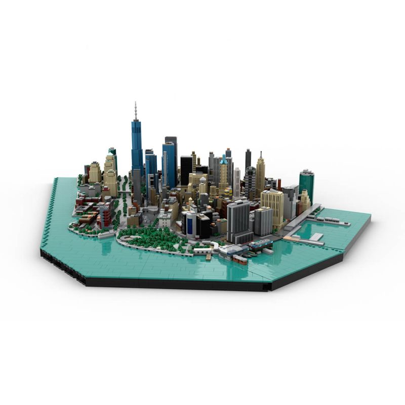 MOC-221106 1/2000 Scale Manhattan Downtown Financial District Architecture Building Blocks (10523PCS)by Taters