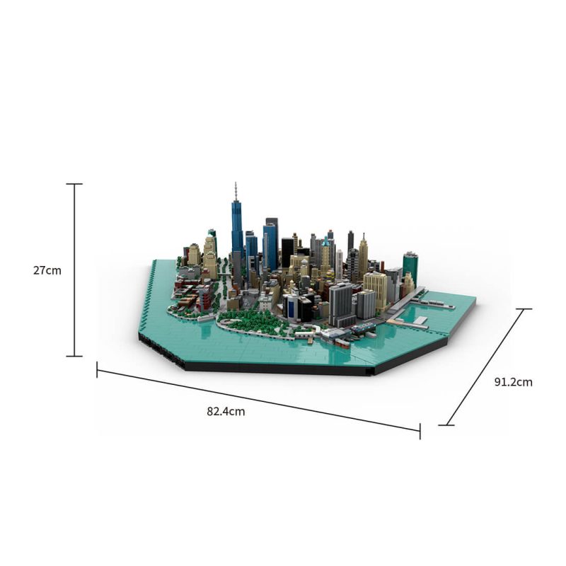 MOC-221106 1/2000 Scale Manhattan Downtown Financial District Architecture Building Blocks (10523PCS)by Taters