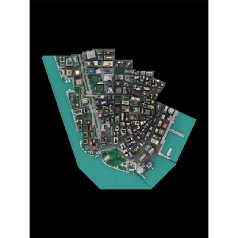 MOC-221106 1/2000 Scale Manhattan Downtown Financial District Architecture Building Blocks (10523PCS)by Taters