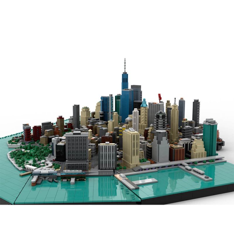 MOC-221106 1/2000 Scale Manhattan Downtown Financial District Architecture Building Blocks (10523PCS)by Taters