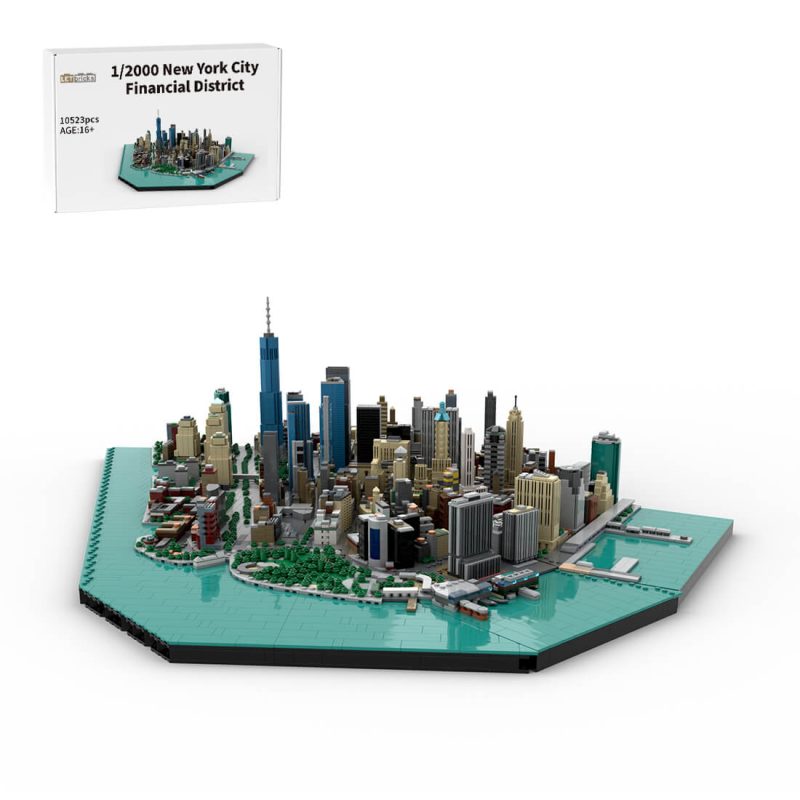 MOC-221106 1/2000 Scale Manhattan Downtown Financial District Architecture Building Blocks (10523PCS)by Taters