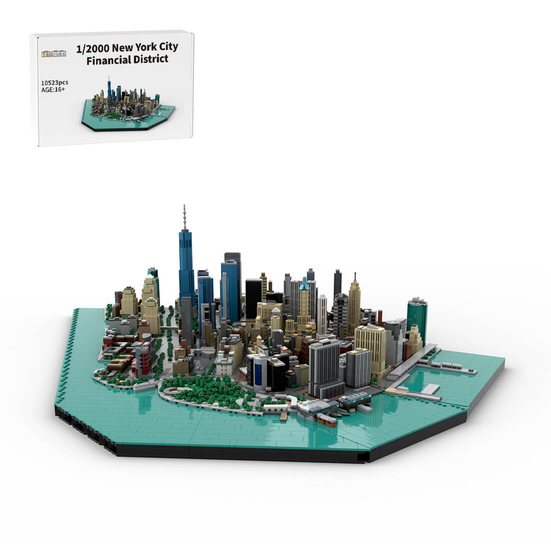 MOC-221106 1/2000 Scale Manhattan Downtown Financial District Architecture Building Blocks (10523PCS)by Taters
