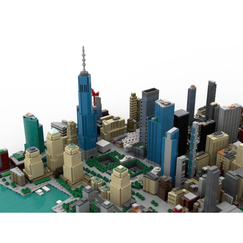 MOC-221106 1/2000 Scale Manhattan Downtown Financial District Architecture Building Blocks (10523PCS)by Taters