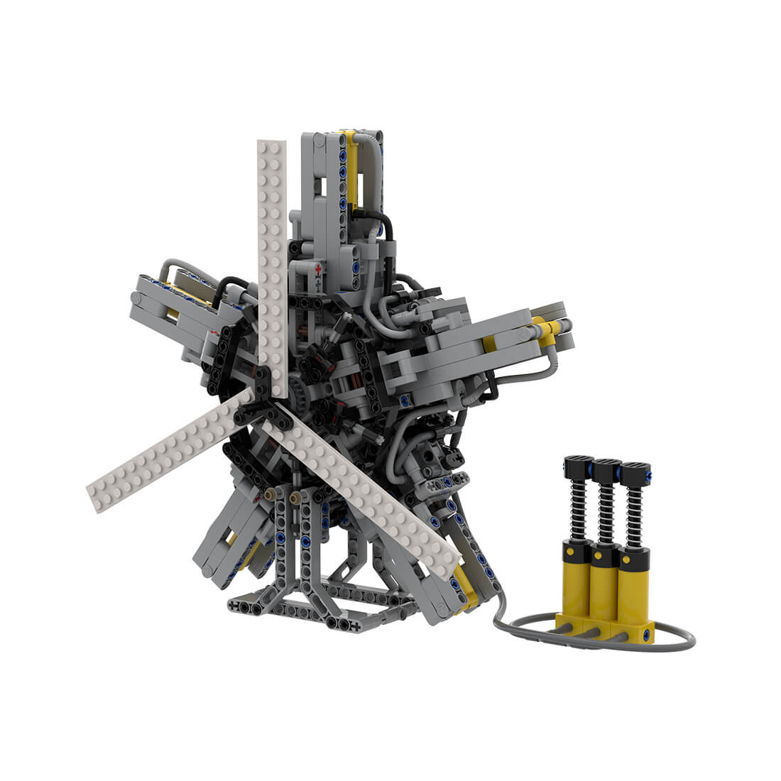 MOC-39694 5-cylinder Pneumatic Star Engine Building Blocks Set (872PCS)