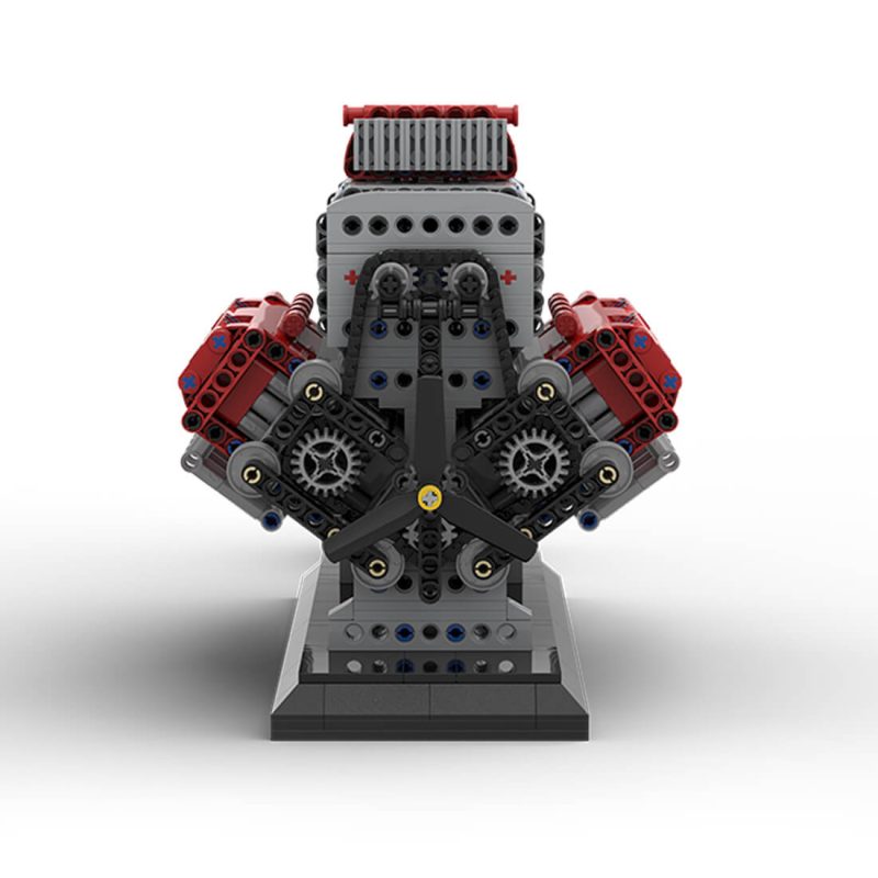 Mocsage MOC-171732 V8 Engine with Supercharger & removable Cover Building Blocks Set (1054PCSDynamic Version)