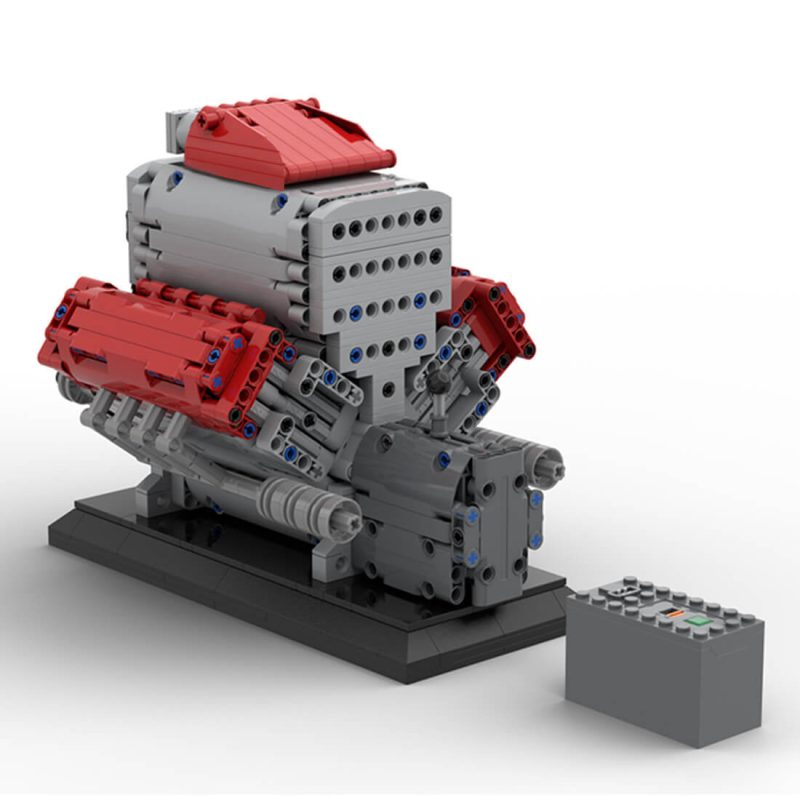 Mocsage MOC-171732 V8 Engine with Supercharger & removable Cover Building Blocks Set (1054PCSDynamic Version)
