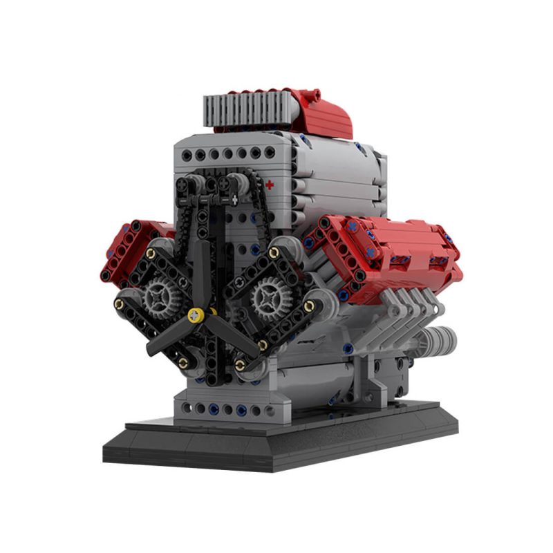 Mocsage MOC-171732 V8 Engine with Supercharger & removable Cover Building Blocks Set (1054PCSDynamic Version)