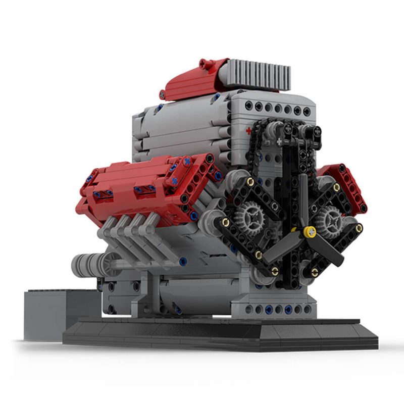 Mocsage MOC-171732 V8 Engine with Supercharger & removable Cover Building Blocks Set (1054PCSDynamic Version)