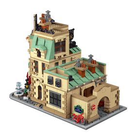 Mocsage Restaurants in Paris with Lights Modular Small Particles Building Blocks Set (3104PCS)